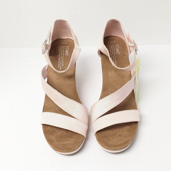 🆕 Toms Women's Pink Wedge Sandals New In Box 11 Wide - Picture 3 of 6